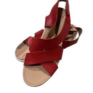 Dr. Scholl's Red Sandals with Crisscross Straps